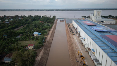 The canal at Prek Takoe village on the eastern side of Phnom Penh, Cambodia, July 30, 2024.