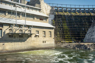 A 2023 image provided by Swiftwater Films shows shows the Klamath River and the dam known as Copco 1 near Hornbrook, Calif.