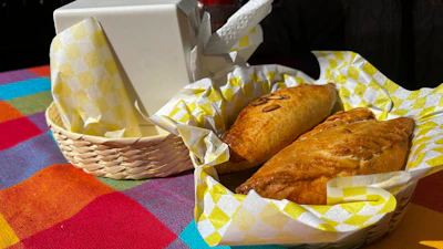 A basket of Mexican pastes at the 16th International Paste Festival, Mineral del Monte, Mexico, Oct. 12, 2024.