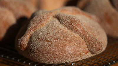 Pan de muerto, or 'bread of the dead,' at a bakery in the San Rafael neighborhood of Mexico City, Oct. 17, 2024.