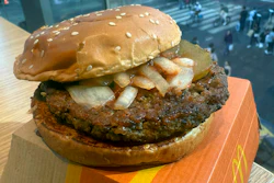 A McDonald's Quarter Pounder hamburger shown in Times Square, New York, Oct. 23, 2024.