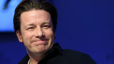 British chef Jamie Oliver attends a panel session at the World Economic Forum in Davos, Switzerland, Jan. 18, 2017.