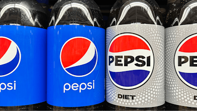 Pepsi soft drinks in plastic bottles are on sale at a grocery store in New York on Nov. 15, 2023.
