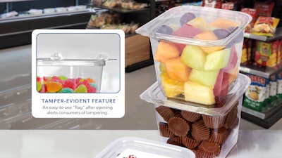 Novolex's new TamperFlag rigid containers.