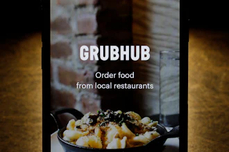 The Grubhub app seen on an iPhone in Chicago, Feb. 20, 2018.