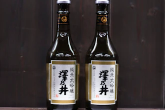 Bottles of Ozawa Sake's Sawanoi at the brewery in Ome, Japan, Nov. 13, 2024.