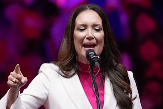 Brooke Rollins speaks at a campaign rally at Madison Square Garden, Oct. 27, 2024, New York.
