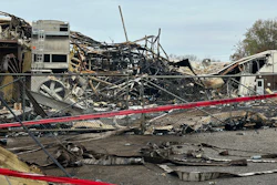 Scene following an explosion at the Givaudan Color Sense plant in Louisville, Ky., Nov. 13, 2024.
