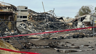 Scene following an explosion at the Givaudan Color Sense plant in Louisville, Ky., Nov. 13, 2024.