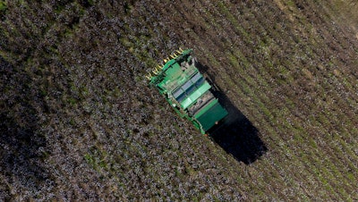A cotton picker works in a field near Lyons, Ga., Dec. 6, 2024.