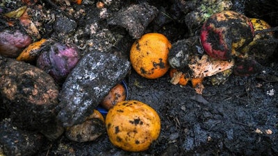 Compost pile at a recycling facility in Placer County, California.