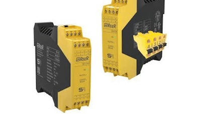 The SR E and SR E4C, safety interfaces for e-stop buttons and safety switches from Norstat.
