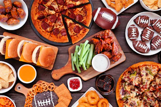 A game day food spread.