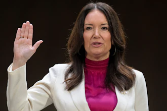 Brooke Rollins is sworn-in for a Senate Agriculture, Nutrition, and Forestry Committee hearing on her nomination for Secretary of Agriculture, Jan. 23, 2025, Washington.