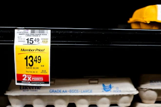 An empty shelf of free range eggs is seen at a Safeway, Monday, Jan. 27, 2025, in Seattle.