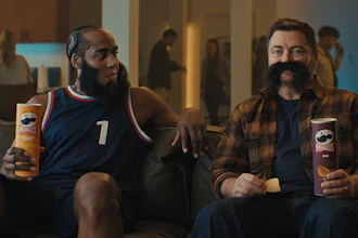 An image provided by Pringles from the brand's 2025 Super Bowl spot.