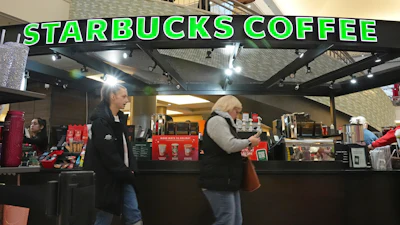 Starbucks kiosk at the Walden Galleria, Buffalo, N.Y., Nov. 30, 2024.