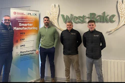 From left, Andrew Robinson, chairman and manging director, West-Bake; Eoin Laffan, enterprise software sales executive, Rockwell Automation; Peadar Shanks, general manager and director, West-Bake; and PJ Shanks, IT Manager, West-Bake, which has adopted the Plex Smart Manufacturing Platform™ as a company-wide management suite for its growing operations.