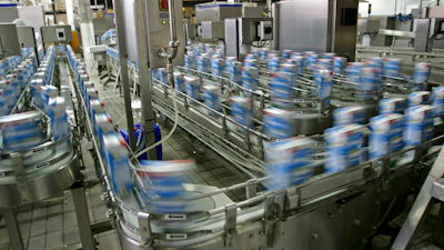 Automated production in a dairy facility.