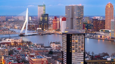 The Nieuwe Maas river, Rotterdam, Netherlands.