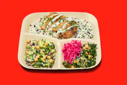 Just Salad's Chicken + Tzatziki Harvest Market Plate.