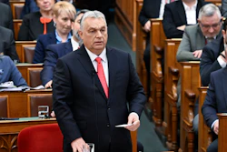 Hungarian Prime Minister Viktor Orban at the National Assembly in Budapest, Feb. 24, 2025.