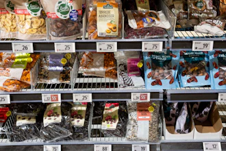 Dried fruit with star labeling in Randers, Denmark, March 17, 2025.