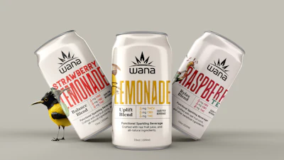 Wana Brands THC-Infused Sparkling Hemp Beverages.