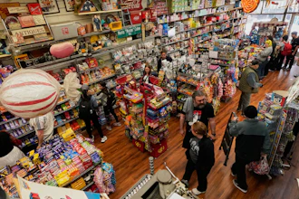 Shoppers visit Economy Candy in New York's Lower East Side, April 4, 2025.