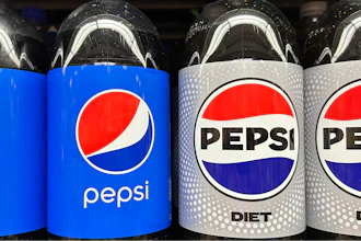 Plastic bottles of Pepsi are displayed at a grocery store in New York on Nov. 15, 2023.