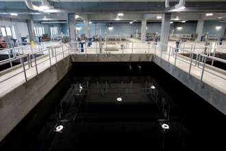 Water is processed through carbon filters inside large reservoirs designed to remove forever chemicals, known as PFAS, at Sweeney Water Treatment Plant in Wilmington, N.C., Monday, April 28, 2025.
