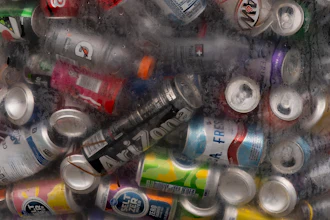 Used beverage containers are seen in a bag outside the Glisan BottleDrop Redemption Center on Thursday, May 15, 2025, in Portland, Ore.