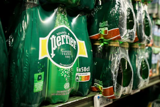 Bottles of Perrier are pictured in a supermarket, as a French Senate inquiry commission said the government of President Emmanuel Macron covered up decisions over the illegal treatment of mineral water by food industry giant Nestle, Monday, May 19, 2025 in Paris.