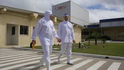 JBS employees at its plant in Lapa, Brazil, March 21, 2017.