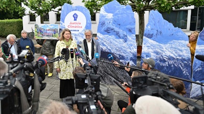 Lawyer Roda Verheyen speaks to journalists at Hamm Higher Regional Court, Hamm, Germany, May 28, 2025.
