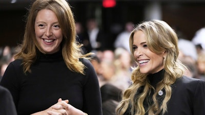Dr. Casey Means, a wellness influencer, left, and journalist Megyn Kelly, attend a confirmation hearing for Robert F. Kennedy Jr. for the Secretary of Health and Human Services post, at the Capitol in Washington, Jan. 29, 2025.