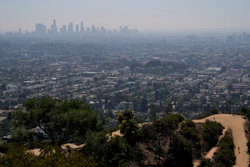 A layer of smog blankets downtown Los Angeles, Oct. 1, 2024.