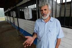 Dr. Robert Malone gestures as he stands in his barn on his horse farm July 22, 2020, in Madison, Va.