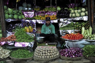 A food market Himachal Pradesh, India.