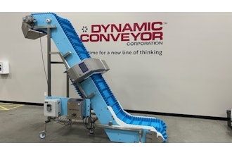 Modular conveyor system with curved design by Dynamic Conveyor.