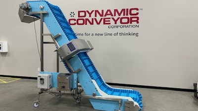 Modular conveyor system with curved design by Dynamic Conveyor.