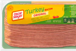 This image provided by the USDA on Wednesday, July 2, 2025, shows the packaging of recalled Oscar Mayer turkey bacon.