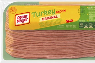 This image provided by the USDA on Wednesday, July 2, 2025, shows the packaging of recalled Oscar Mayer turkey bacon.