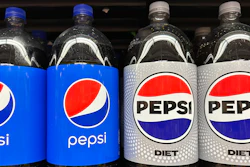 Plastic bottles of Pepsi are displayed at a grocery store in New York on Nov. 15, 2023.