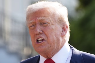 President Donald Trump speaks with reporters before departing on Marine One from the South Lawn of the White House, Friday, July 25, 2025, in Washington. The President is traveling to Scotland.
