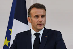 French President Emmanuel Macron speaks to the army leaders at the Hotel le Brienne, Paris, July 13, 2025.