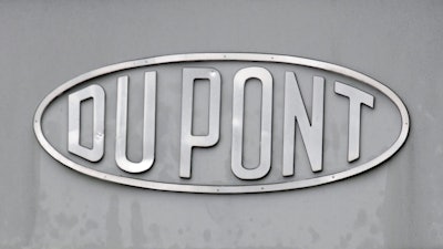 The DuPont logo is seen on a sign at the entrance to the company's Spruance Plant on April 22, 2008, Richmond, Va.