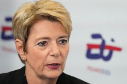 Swiss President Karin Keller-Sutter attends the Informal Meeting of EU Ministers for Economic and Financial Affairs and Central Bank Governors, Warsaw, Poland, April 11, 2025.