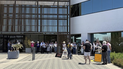 A prayer vigil for immigrants outside Santa Ana Immigration Court in Santa Ana, Calif., July 31, 2025.