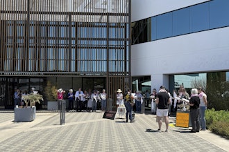 A prayer vigil for immigrants outside Santa Ana Immigration Court in Santa Ana, Calif., July 31, 2025.